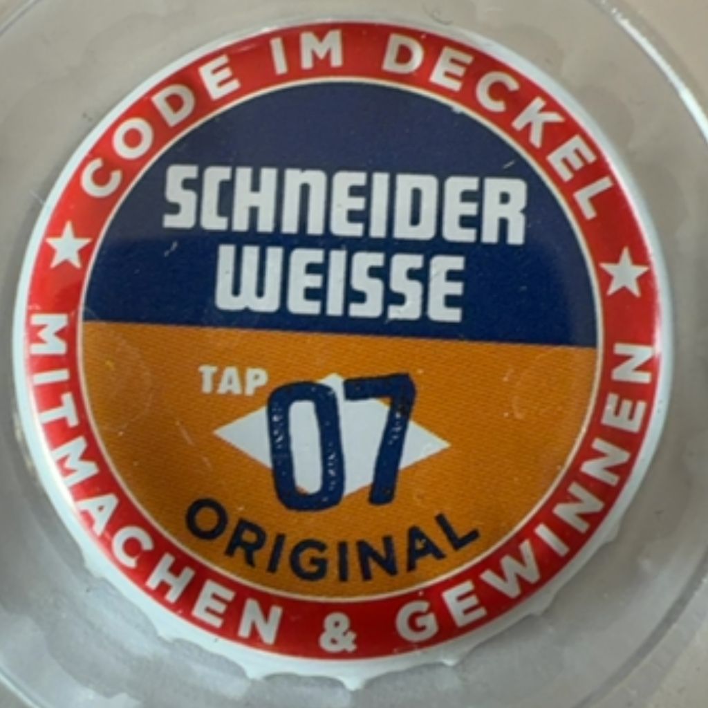 Weisses Bräuhaus G. Schneider & Sohn Schneider Weisse Tap 07 Original Code im Deckel